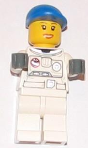 LEGO Minifigure-Spacesuit, White Legs, Blue Short Bill Cap, Eyelashes-Town / City / Space Port-CTY225-Creative Brick Builders